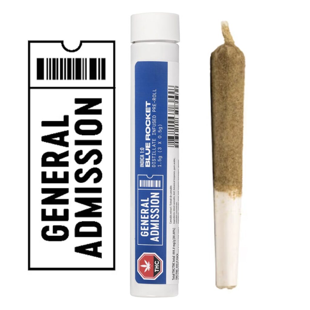ALL General Admission Distillate Infused & Kief Coated Pre-rolls – 3 x (0.5g)
