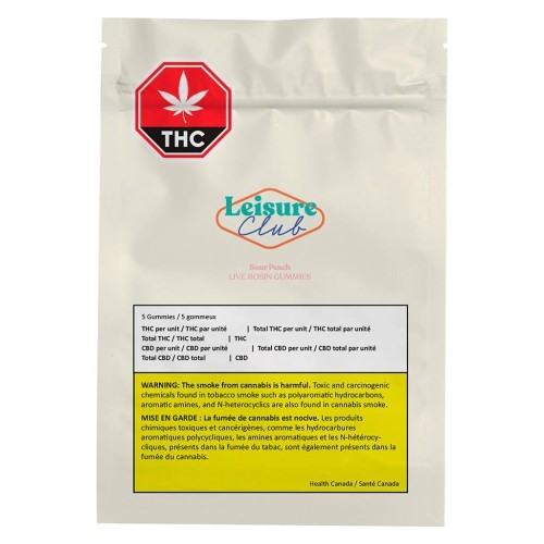 Sour Peach THC:CBD (Leisure Club) – 2 x (5mgTHC:5mgCBD)